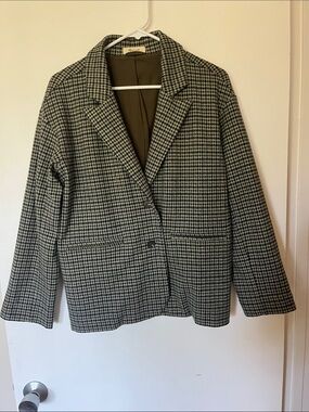 Madewell Black & White Houndstooth Blazer